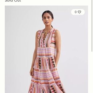 Devotion TWINS Geometric Pink and Orange Maxi Dress